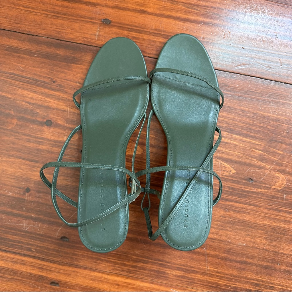 Studio Amelia Green Mid-Heel Straps Sandal — image 4 of 6